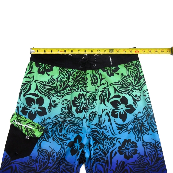 Maui & Sons Trunks Board Shorts Blue Green - Picture 4 of 5
